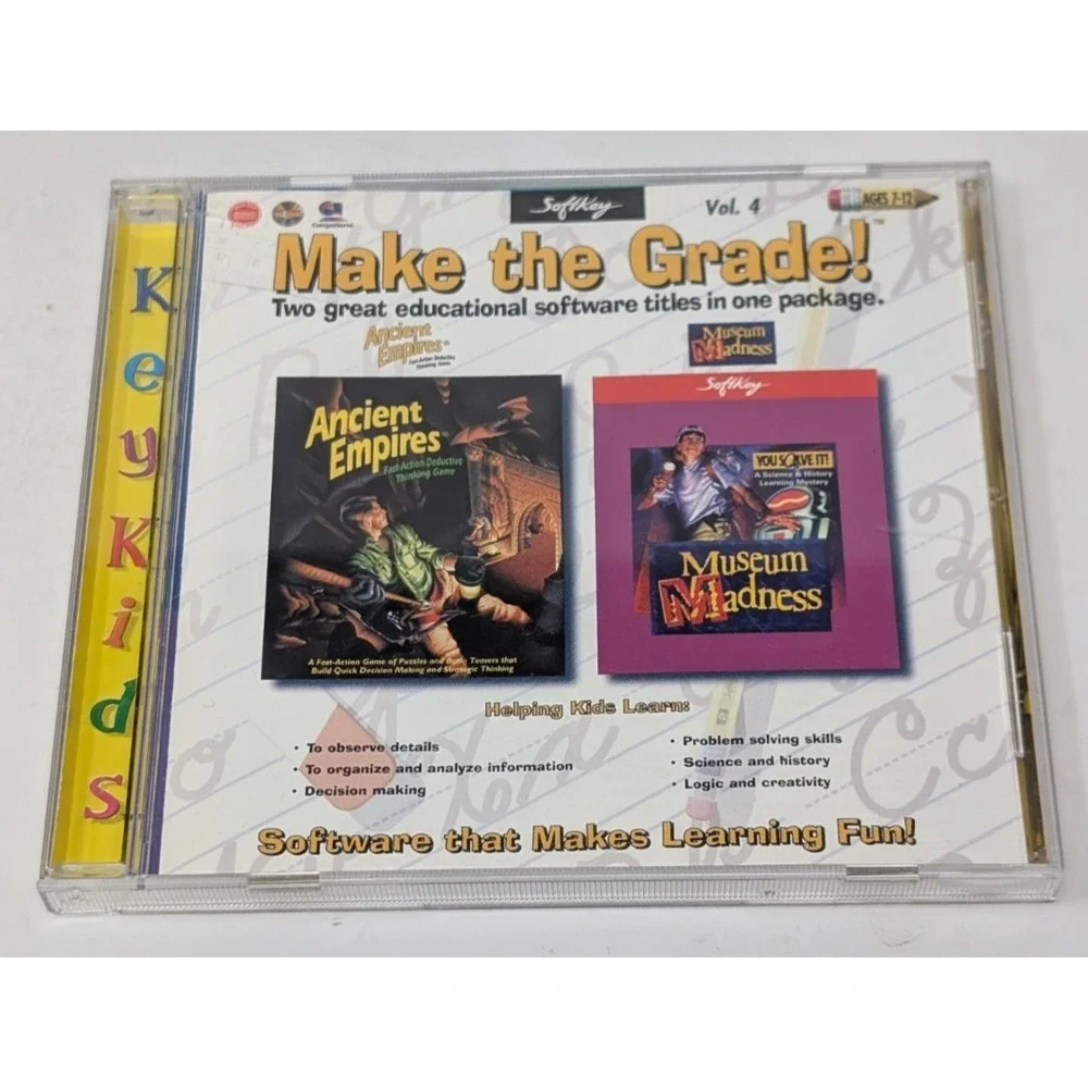 Ancient Empires / Museum Madness PC CD-ROM Game Double Kids 90s Softkey Vintage